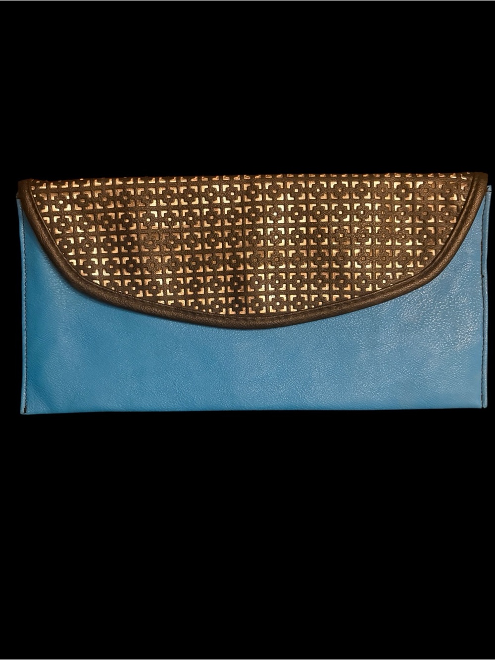Blue & Black Clutch Wallet ✨ Geometric Flap Envelope Bag Minimal Chic